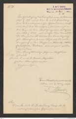 k.k. naturhistorisches Hofmuseum, Intendanzakten 1885-1896 (Hauer), Aktenzahl Z.181/1894, Seite 1